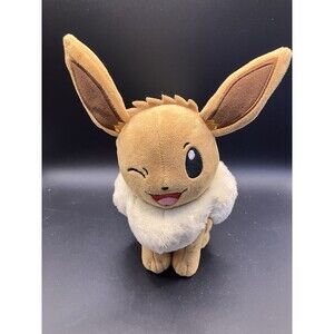 Pokemon Eevee Winking Jazwares Plush Toy 2023 8" Doll Stuffed Animal Rabbit